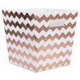 thumbnail image 1 of Design Imports CAMZ37965 Bac de Rangement Trapézoïdal en Polyester Chevron 13 x 13 x 13 Po, Cuivre, 1 of 1