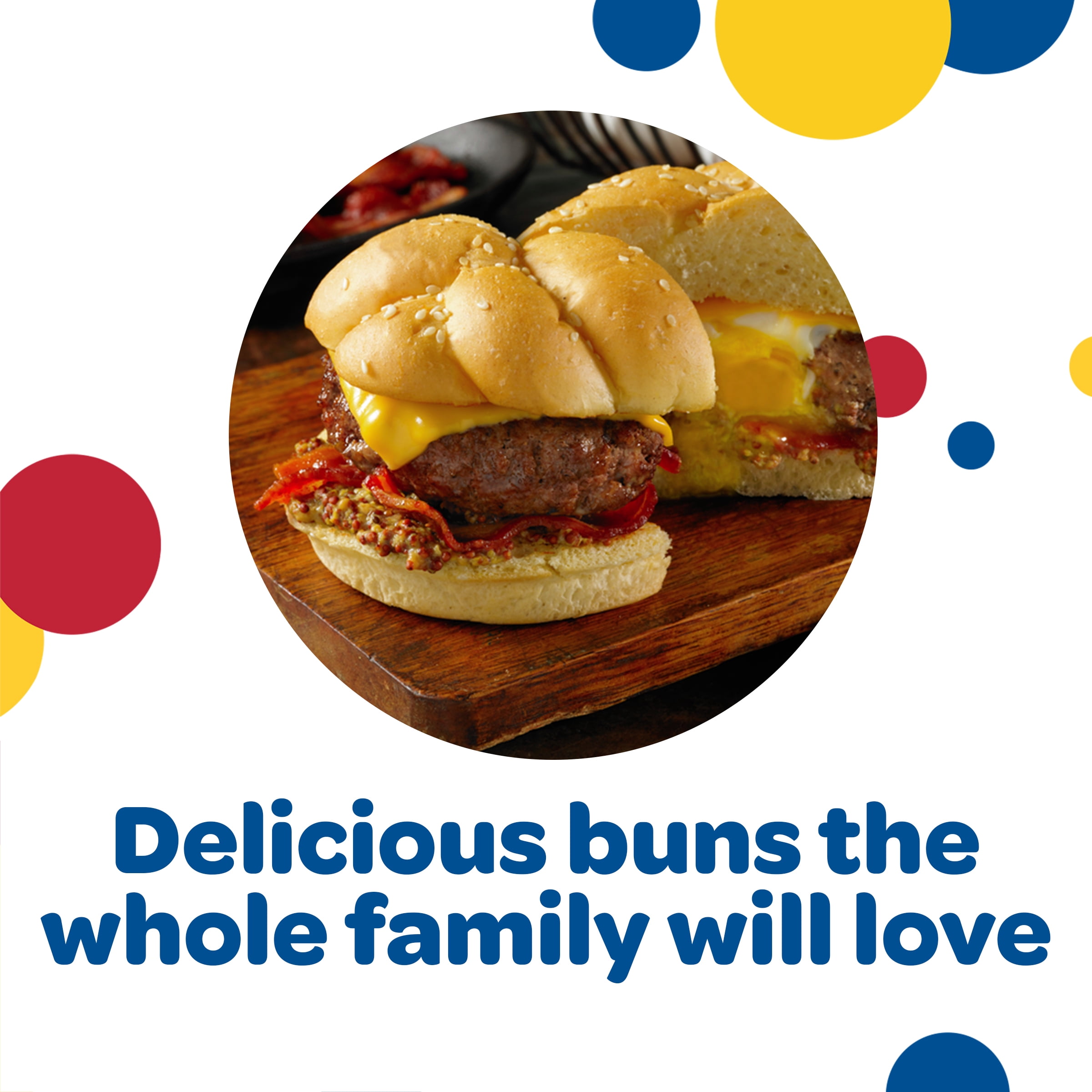 Wonder Jumbo Seeded Hamburger Buns, 4 Count, Shelf-Stable