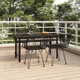thumbnail image 1 of vidaXL 5 Piece Garden Dining Set Black Poly Rattan, 1 of 5