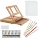 thumbnail image 1 of Wood Easel Box Set with 12 Colors, Canvas, 2-Brushes, Plastic Palette & Palette Knives (Acrylic Paint Kit), 1 of 6