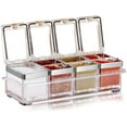 thumbnail image 1 of ER 4 Uds tarro de especias de cocina caja de especias transparente contenedor de almacenamiento Sp Rojo Verde, 1 of 5
