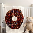 thumbnail image 4 of 1pc Room Decor Blanket Donut, Rainbow Candy Pattern Flannel Blanket, Quilt Set, Bedroom Decoration and Accessories, Holiday Gift, Suitable for Sofa, Bed, Car, Office, Camping, 4 of 9