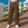 thumbnail image 7 of Sweatpants for Women with Pockets Cargo Pants Fashion Elastic Waist Casual Loose Solid Color Sports Lounge Pants Trousers, 7 of 7