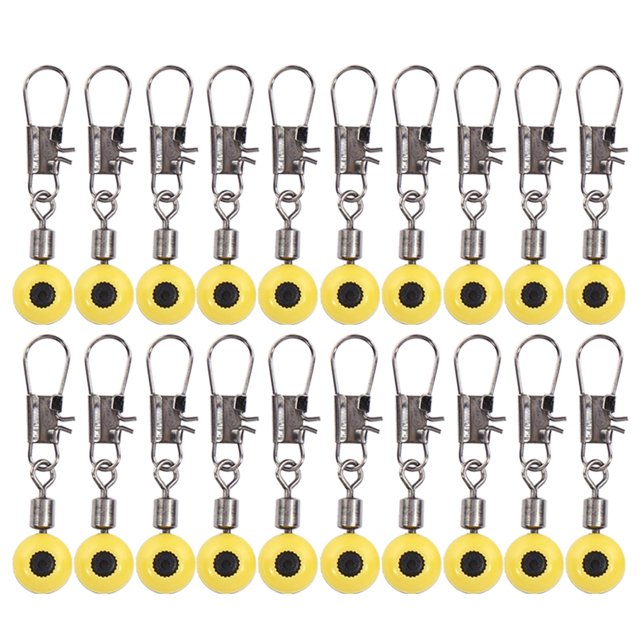 Giratorio De Pesca 20 piezas pesca flotador rodante línea giratoria gancho vástago Clip conector amarillo Ehuebsd Para Estrenar