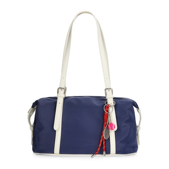 No Boundaries Women's Clubhouse Shoulder Bag with Charm, Navy