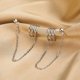 thumbnail image 4 of Pendientes de plata de ley 925 YONGSHENG con cadena para mujeres adolescentes y niñas oruga A-plata, 4 of 5