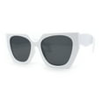 thumbnail image 2 of Womens Squared Butterfly Oversize Cat Eye Retro Sunglasses White Black, 2 of 4
