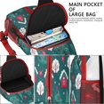 thumbnail image 4 of Sling Backpack,Dark Teal Christmas Village Pattern Crossbody Bag with Water Bottle Holder,Waterproof Sling Bag for Men/Women with Chest Phone Holder for Hiking,Travel, 4 of 6