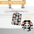 thumbnail image 3 of Square PU Leather Luggage Tags, 2 Pack, with Privacy Cover and Stainless Steel Ring - Suitable for Travel, Backpack, Handbag - Bag Tags, Handbag Tags Panda, 3 of 7