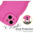 thumbnail image 3 of for iPhone 14 Case 6.1 Inch Curly Wave Frame Phone Case Cute Design Color Aesthetic Phone Case Soft TPU Shockproof Protective Bumper Case Cover for Girls, Peachy, 3 of 14