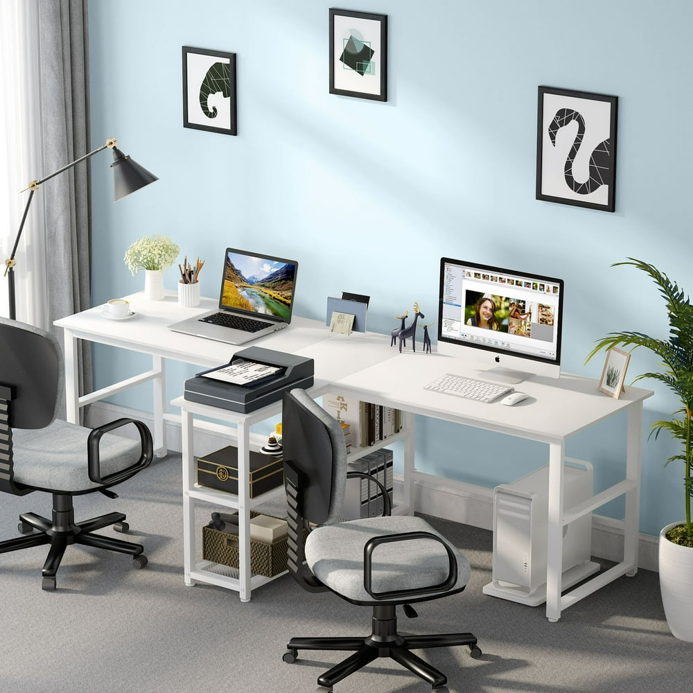 Tribesigns Two Person Desk, Modern 94.5" Double Workstation Computer