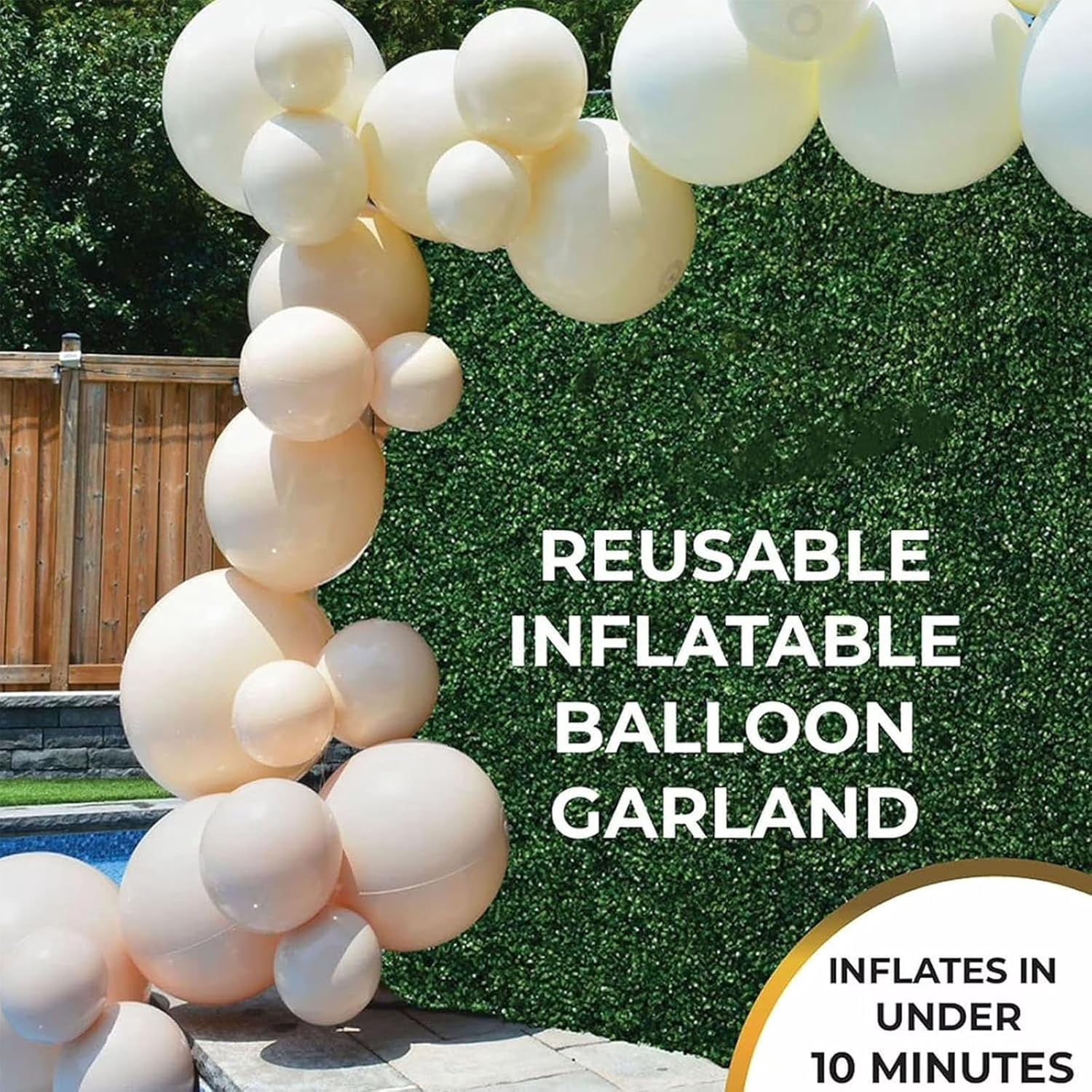 Reusable Inflatable Balloon Garland Arch Kit, Latex-Free PVC Balloon Garland, Air-Filled Party Decoration for Birthdays, Weddings, Baby Showers & Events, Easy Setup (Purple*5)