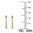 thumbnail image 3 of Precious Stars 14K Yellow Gold Cubic Zirconia 13-mm Hoop Earrings, 3 of 4