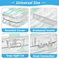 thumbnail image 4 of Plastic Pencil Box Large Capacity Pencil Boxes Clear Boxes with Snap-Tight Lid Stylish Office Supplies Storage Organizer Box Pastel Green and Peach Bows, 4 of 7