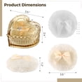 thumbnail image 6 of 3 Pcs Large Powder Puff Set, Heart-shaped Glass Container with Soft Plush Makeup Puffs, Washable & Reusable, Cute Vanity Décor for Wet and Dry Makeup, Yellow, 6 of 7