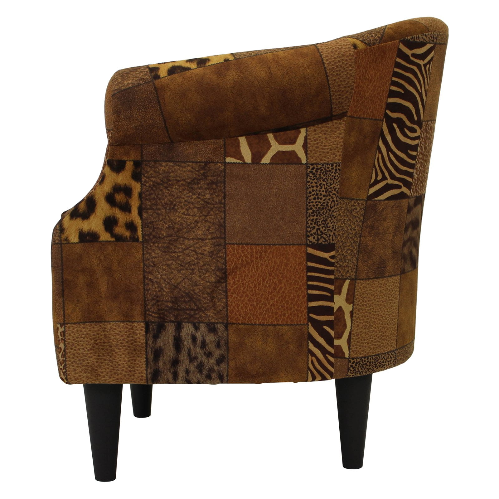 Fox Hill Trading Nikole Club Chair,  Safari Patchwork Print