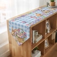 thumbnail image 4 of Easter Bunny Table Runner Linen Burlap Table Runner 70 Inches Long Spring Easter Eggs Floral Blue Check Dresser Scarves for Kitchen Island Coffee Dining Party Wedding Banquet Holiday Decor 13"x70", 4 of 8