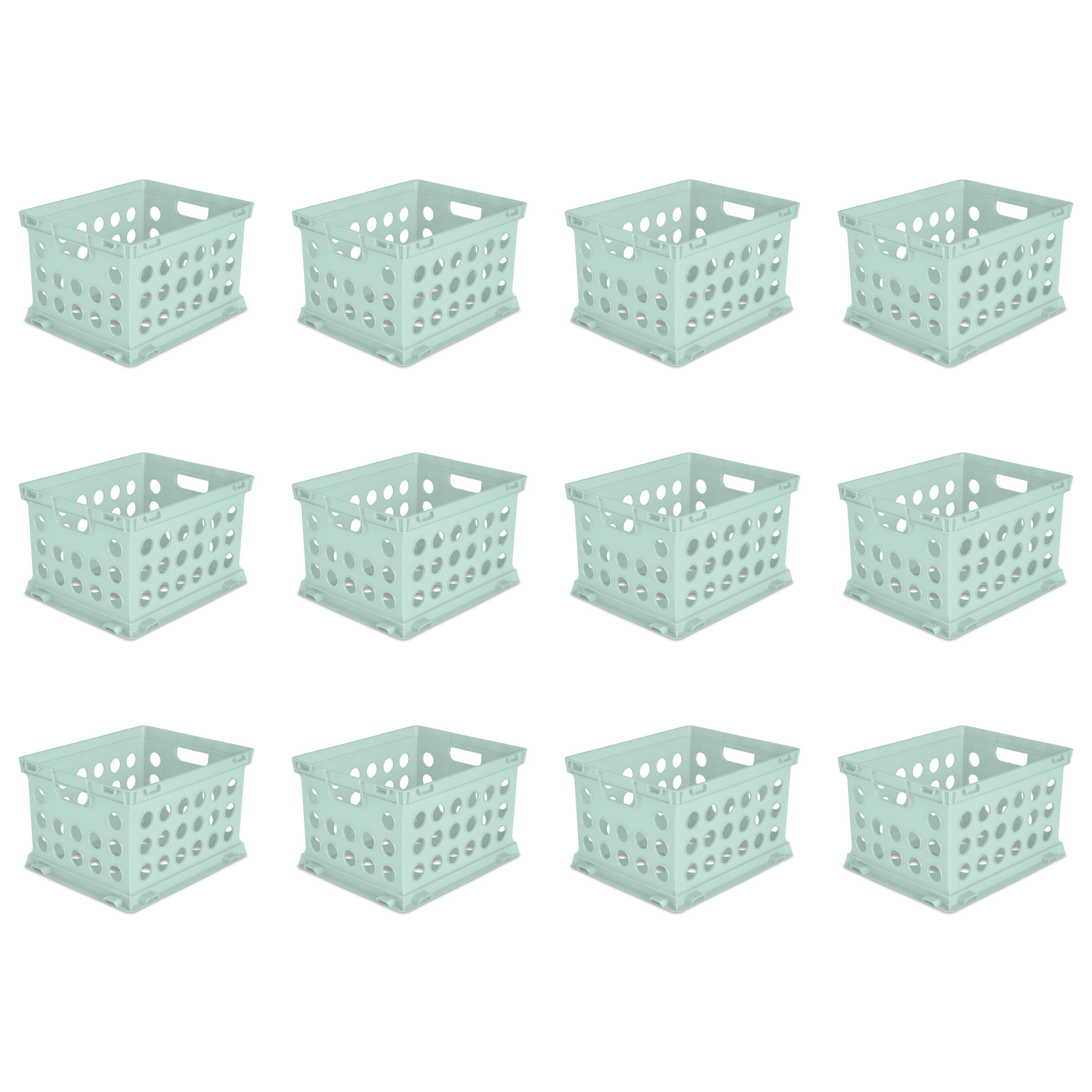 Sterilite Plastic Storage Cube / File Crate, 17 1/4” L x 14 1/4” W x 10
