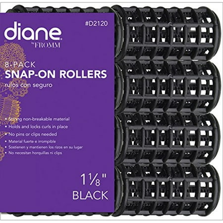 Diane Snap On Black 1 8 Inch Hair Roller Count Diane Snap On Black 1 8 Inch Hair Roller Count