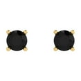 thumbnail image 3 of 0.2 Ct Round Cut Studs Black Natural Onyx 18K Yellow Solid Solid Gold Everyday Dainty Earrings Push Back, 3 of 7