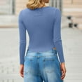 thumbnail image 5 of HAiming Womens Slim Fitted Sweater Long Sleeve Scoop Neck Basic Shirt Ribbed Knit Going out Tops Trendy Clothes, 5 of 7