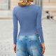 thumbnail image 5 of HongQid Long Sleeve Shirts Slim Fit for Women Trendy Casual Square Neck Tops Lightweight Tunic Sweaters, 5 of 8