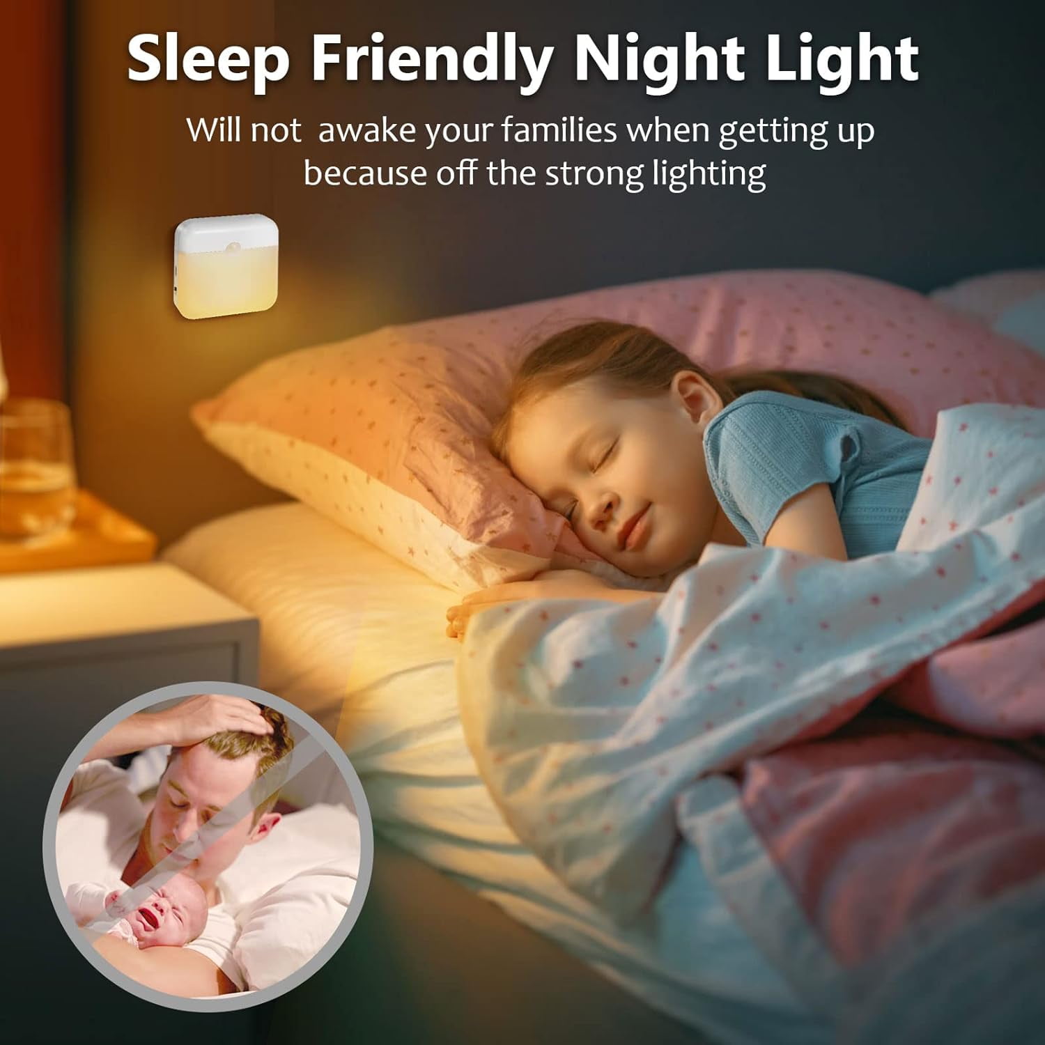 XIHAMA USB Rechargeable Battery Night Light Indoor,Stick-on Motion Sensor Puck Night Lights-No Need Plug Into Wall, Mini Motion Sensor Closet Lights for Stair Hallway Bedroom Toilet Cabinet
