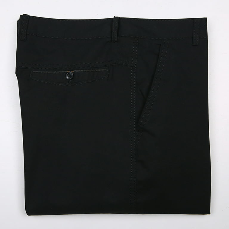 RYRJJ Men's Classic-Fit Dress Pants Slim Wrinkle-Resistant Flat
