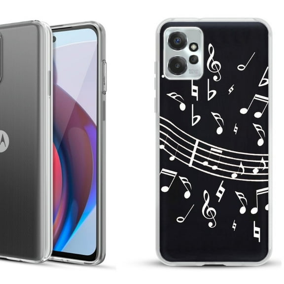 OneToughShield ® Compatible with Motorola Moto G Power 5G 2023 Fashion Phone Case - Music Notes / Black