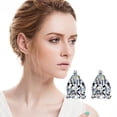 thumbnail image 2 of Vintage Minimalist Inlaid Diamond Metal Flash Ladies Earring Jewelry Gift, 2 of 6