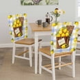 thumbnail image 5 of LEMON Chair Covers Set of 2 Summer Watercolor Fruit Basket Blue Yellow Plaid Chair Back Covers Stretch Removable Washable Slipcovers Protector for Dining Room Kitchen Party Decor, 5 of 9