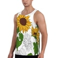 thumbnail image 2 of Easygdp Plump Sunflower And Sketch Men's Tank Top, Sleeveless Muscle T Shirts, Breathable, Quick-Dry, Loose for Gym, Running, Fitness - X-Large, 2 of 9
