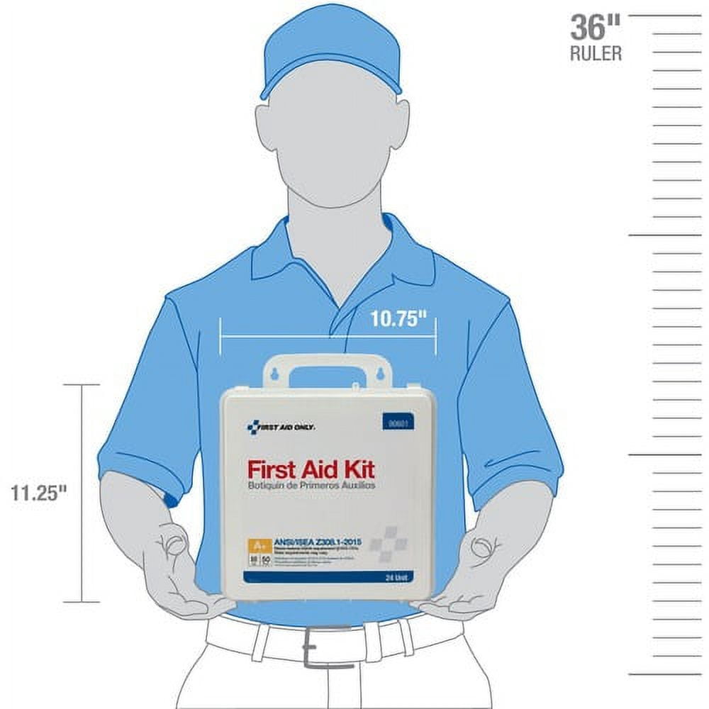 First Aid Only 50-Person Unitized Plastic First Aid Kit - ANSI Compliant 24 x Piece(s) For 50 x Individual(s) - 3" Height x 10" Width x 10" Length - Plastic Case - 1 Each