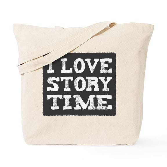 CafePress - I Love Story Time Tote Bag - Unisex Canvas Tote Bag, Beige, 1-Piece