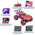 thumbnail image 3 of RC Remote Control Car w/ Steam Jet Exhaust LED Light Up - AWD 2.4GHZ Fast Truck - LED Decal Light Up Race Car Toy & Remote Fog Mist Car - RED, 3 of 10