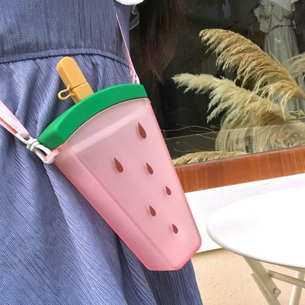 unique-watermelon-slice-popsicle-shape-plastic-water-bottles-with-straw