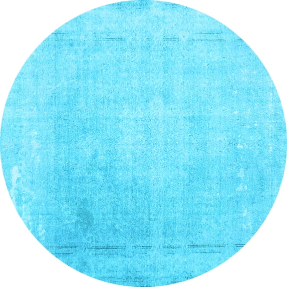 Ahgly Company Indoor Round Abstract Light Blue Contemporary Area Rugs, 8' Round