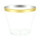 thumbnail image 1 of Injueey 100 unids/set vasos de bebida versátiles y prácticos hechos con poliestireno taza de bebida fácil de transparente Mostrada Borde dorado, 1 of 6