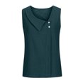 thumbnail image 3 of SHTXOZHI Summer Sleeveless Tops for Women Button V Neck Tank Tops Solid Color Casual Blouse Tops, 3 of 5