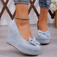 thumbnail image 5 of Wedge Sandals for Women Baeitkot Women's Fashion Versatile Spring Solid Color Round Toe High Heel Low Block Heels Shoes, 5 of 9
