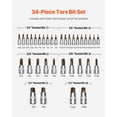 thumbnail image 3 of VEVOR Torx Bit Socket Set 34-Piece Solid Star and Tamper Proof T6-T70 S2 Alloy Steel, 3 of 9