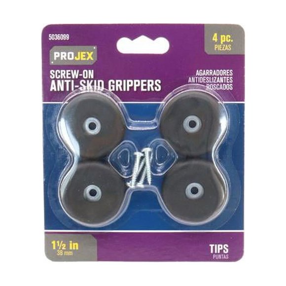 Projex 5036099 1.50 in. Plastic Heavy Duty Round Anti Skid Pad, Black - Pack of 4
