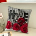 thumbnail image 5 of Kedshhgu Red Rose Throw Pillow Covers, Valentine's Day Pillow Cover for Couch Sofa, Flowers Decorative Square Pillow Cases, 17.72" × 17.72", 5 of 6