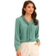 thumbnail image 1 of Blusa Elegante de Oficina para mujer Allegra K Camisa Plisada con cuello de Lazo Azul Menta S, 1 of 5