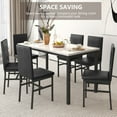 Dining Table with 6 Highback Upholstered Chairs, Modern Set