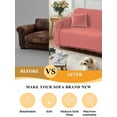 thumbnail image 5 of Pure Coral Red Couch Cover for 2 Cushion Sofa, Simple Solid Color Washable Loveseat Sofa Covers Slipcover for Sectional Sofas L-Shaped, Couch Throw Cover 71"x118", 5 of 9