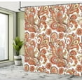 thumbnail image 4 of Ambesonne Paisley Shower Curtain, Ethnic Boho Flowers Leaves, 69"Wx70"L, Orange Cream Rose, 4 of 4