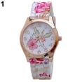thumbnail image 3 of Anvazise 4Pcs Women Flower Print Silicon Band Arabic Numerals Dial Quartz Wrist Watch color 2 size 2, 3 of 8
