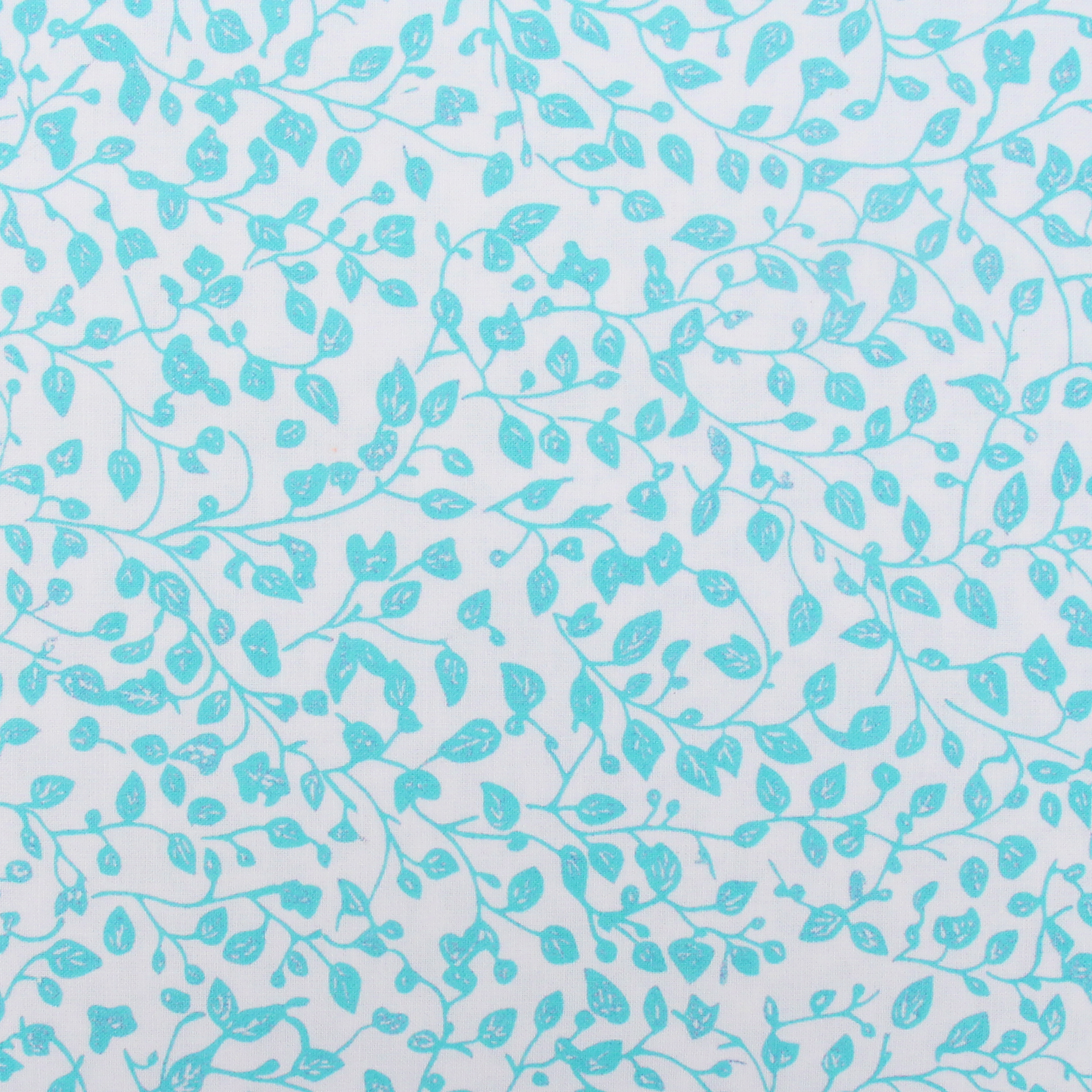 Premium Cotton Quilting Fabric Sold By The Yard - Confetti Brights Collection - 44" Width - 100% Cotton - Quilting, Sewing, Crafts - Aqua Vine