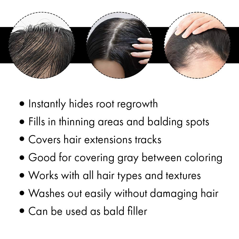 Jerome Russell Spray-On Hair Color Thickener, Dark Brown 3.50 oz (Pack of 3)